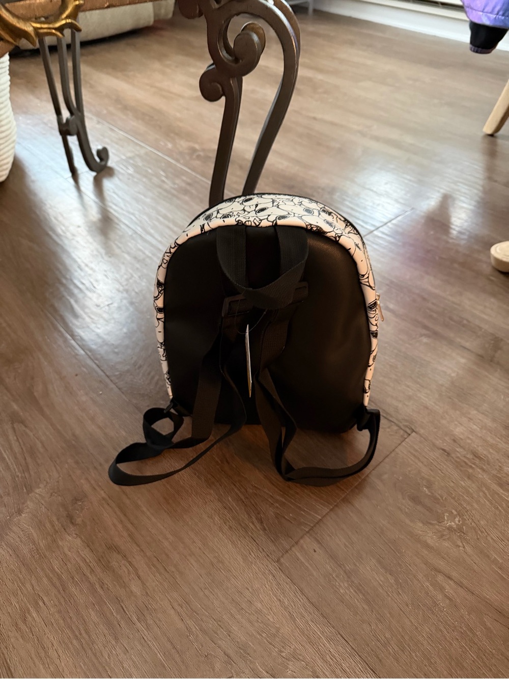 Peanuts NWT Black & White Snoopy Mini Backpack - Picture 2 of 5